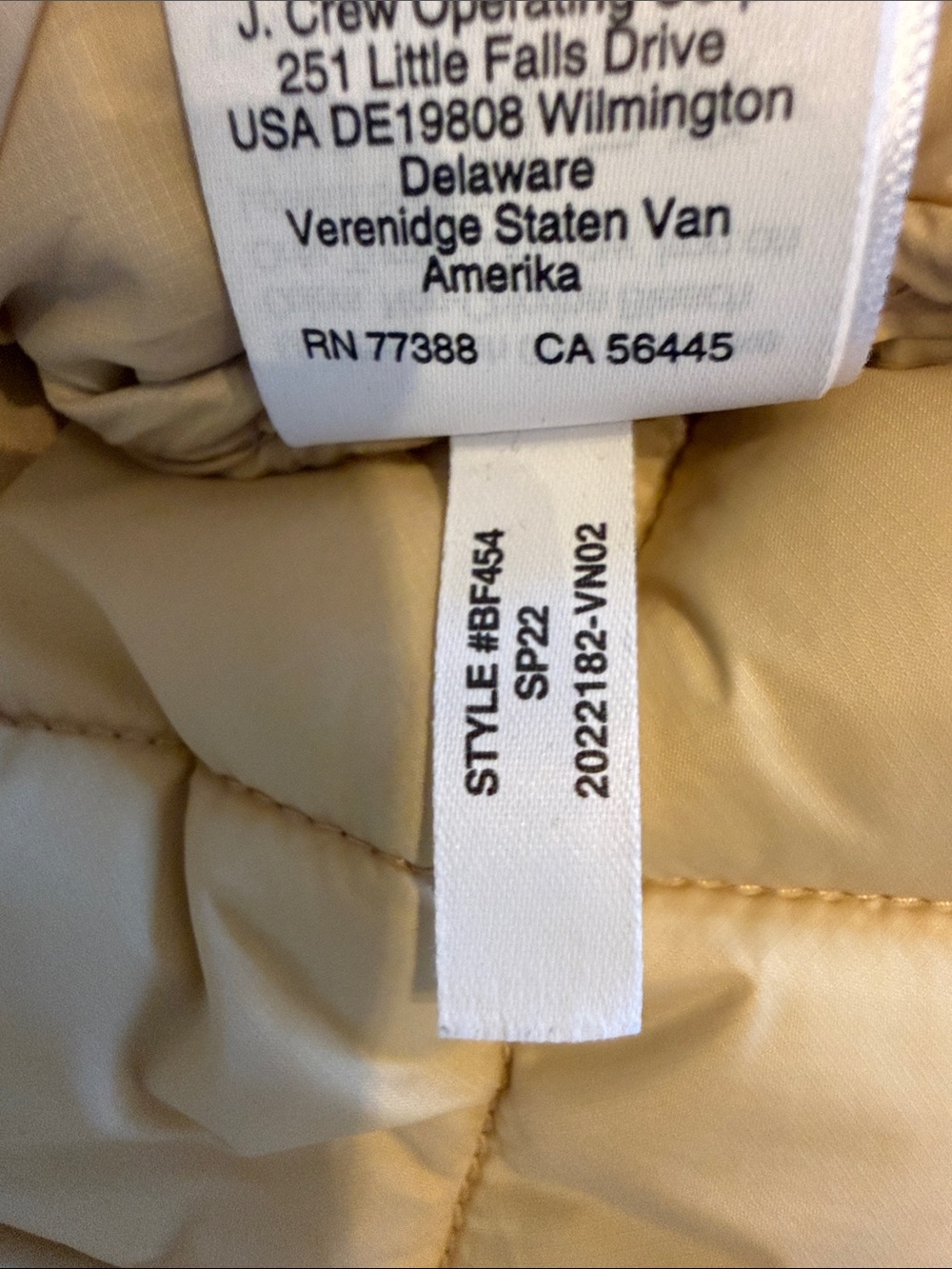 J. Crew Quilted Tan Button-Front Puffer Lady Jacket - Picture 6 of 7